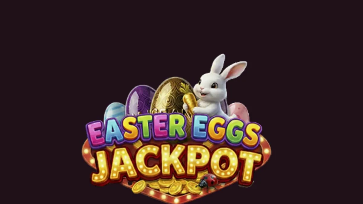 Tampilan visual slot Easter Eggs Jackpot dengan tema musim semi yang cerah